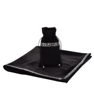 black velvet tarot cloth and bag