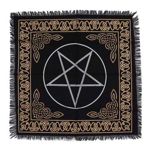 Pentagram Tarot Cloth- Fringed cotton
